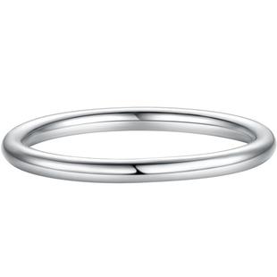 潮宏基摩登至简铂金素圈戒指pt950女戒情侣关节戒生日礼物