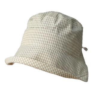 出口日韩~日系格子绑带渔夫帽女卷边遮阳防晒显脸小盆帽013