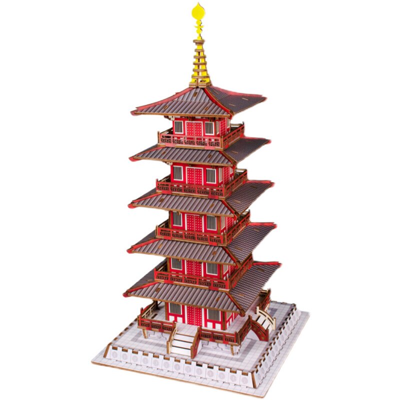 寒山寺模型木质升级版拼装拼图