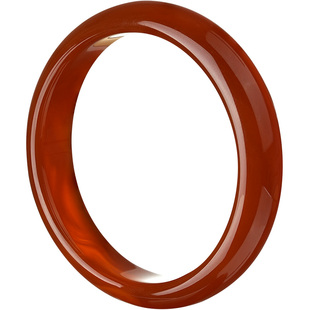 慕溪源天然红玛瑙手镯女扁条玉石冰种玉髓镯子本命年礼物送妈妈