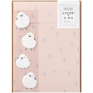 日本制毛毡midori可爱动物信纸贴纸套装小清新简约信笺少女心新款