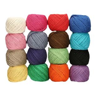 3MM彩色麻绳幼儿园手工编织编制diy花瓶网格捆绑装饰麻线复古绳子