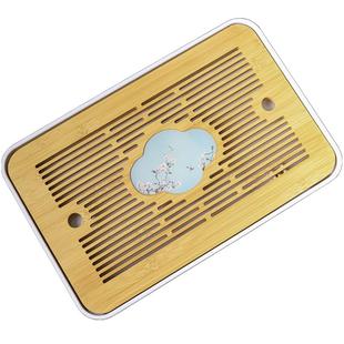 容山堂竹艺密胺储水茶盘竹制干泡台大号排水托盘壶承功夫茶盘配件