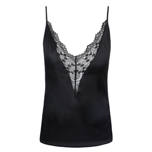 性感V领蕾丝绸欧美吊带小背心女内搭时尚洋气时髦白色打底衫上衣