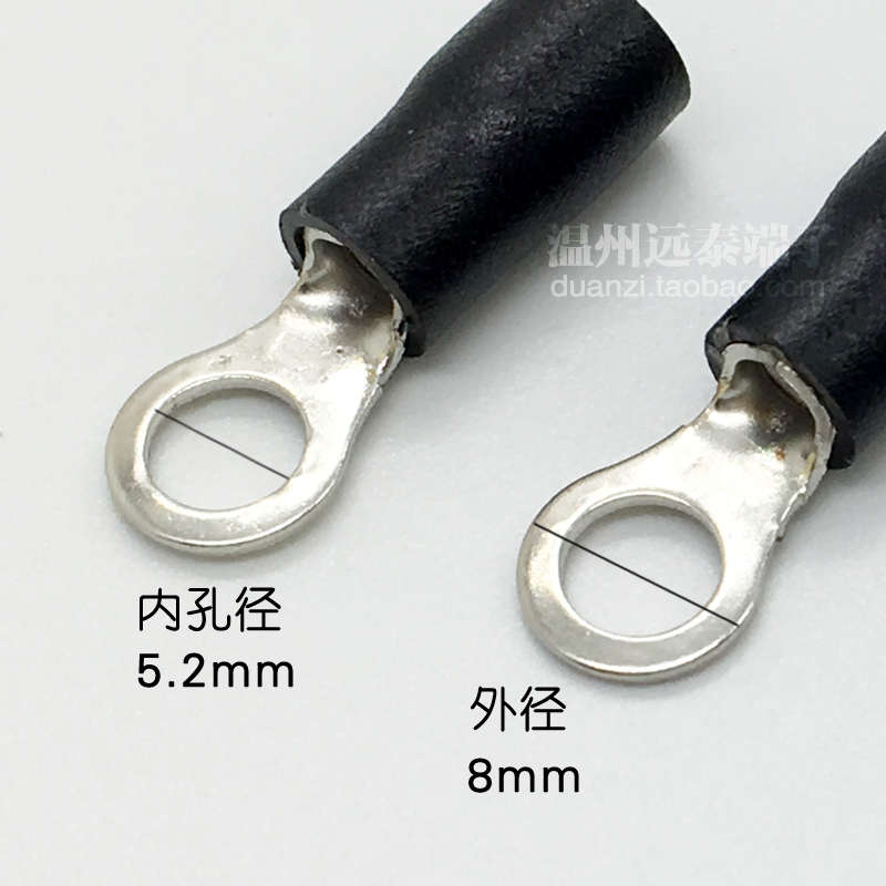 RV3.5-5圆形预绝缘端子 O型冷压接线端子铜鼻子RV4-5 500只/包