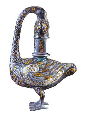 山西博物馆雁鱼灯仿古摆件