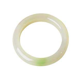 凤飞凰58.5mm和田玉翠青手镯女款玉镯正品宽镯玉石镯子女士妈妈D