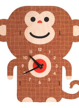 正品MODERN儿童卧室木质装饰壁钟