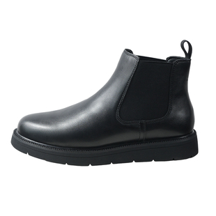 英伦风切尔西靴男款黑色高帮皮鞋冬季增高百搭马丁靴男中帮短靴子