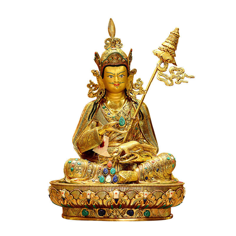 释迦族手工制作莲花生大士铜像
