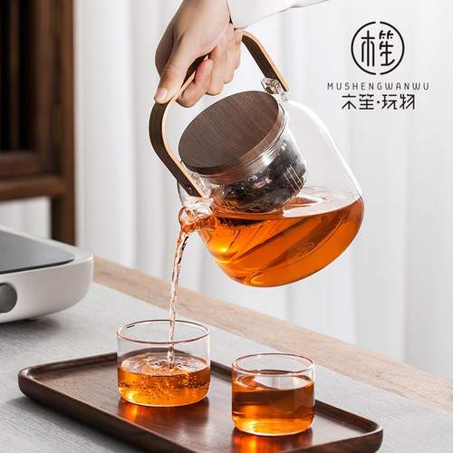 木笙玩物玻璃煮茶壶蒸电耐高温高档套装陶茶具提梁壶茶器透明炉