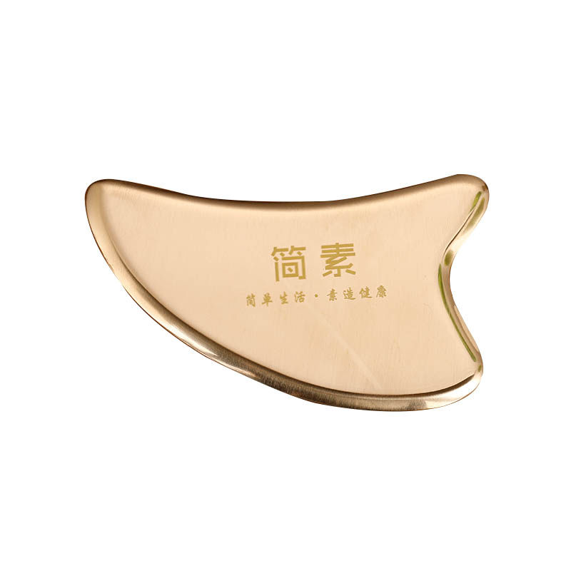 黄铜面部美容刮痧板法令纹脸部按摩提拉小海豚刮脸板四合一拨筋棒