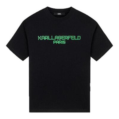 KARL LAGERFELD【100%棉】夏季刺绣设计师款短袖T恤男上衣老佛爷