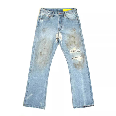 MarcheStudios腰果花脏脏牛仔裤