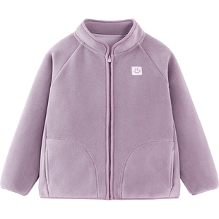 迷你巴拉巴拉男童女童毛绒长袖外套冬季新款宝宝加厚保暖家居上衣