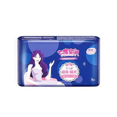 七度空间卫生巾优雅超薄棉柔透气338mm夜用姨妈巾组合装官方正品