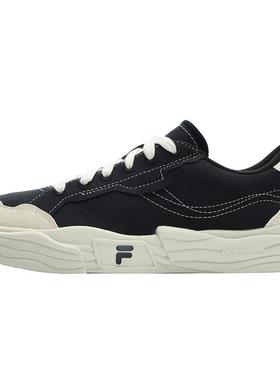 FILA FUSION斐乐官方潮牌POP2代女鞋帆布鞋休闲板鞋运动鞋黑色鞋