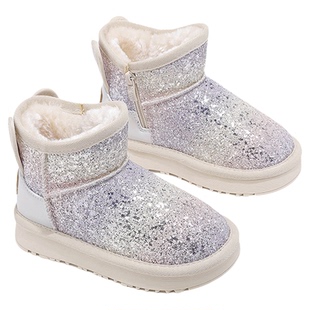 安奈儿女童雪地靴冬季2026新款加绒保暖小公主棉靴子女孩儿童棉鞋