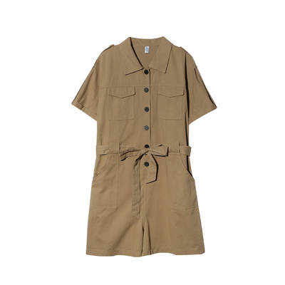 大码女装胖mm收腰绑带连体裤