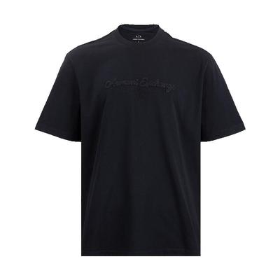 阿玛尼男经典logo全棉短袖T恤男