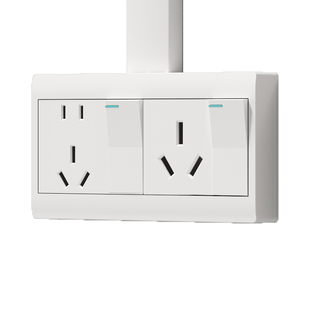 明装一开三孔16A插座带开关大功率2开八孔空调热水器一键断电插座