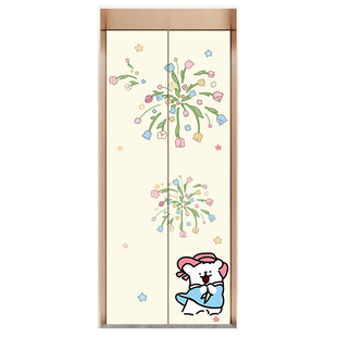 线条小狗电梯门贴纸定制卡通可爱入户门装饰贴画自粘防水防潮墙贴