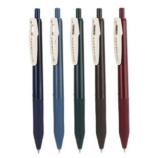 日本ZEBRA斑马JJ15复古色中性笔墨绿酒红色按动彩色笔芯学生专用