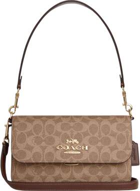 COACH/蔻驰奥莱女士经典标志老花BRYNN单肩斜挎包设计感通勤百搭