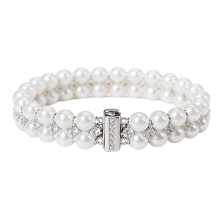 重工轻奢多层施家珍珠手链女复古设计高级感S925纯银手串手镯配饰