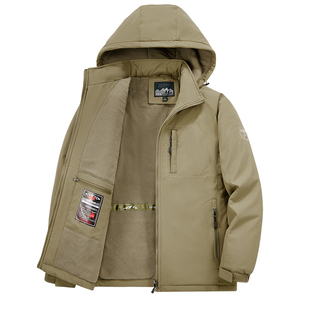 秋冬季外套男2025新款男士加绒夹克休闲男装防风加厚冬装上衣男