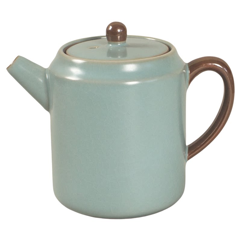 清仓200ml天青汝窑茶壶简约家用汝瓷泡茶壶功夫茶具陶瓷冲茶罐杯