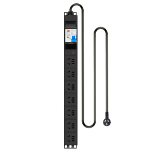 皓麟大功率机柜PDU排插座10a16A4000W漏电保护防过载工业拖接线板