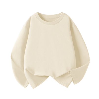 儿童长袖T恤纯色纯棉中大童上衣