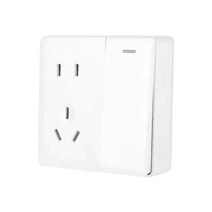 明装一二开五孔单控双控开关86型白色线家装通用墙壁电源插座面板