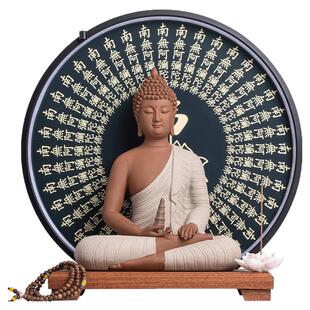 三宝佛药师佛阿弥陀佛释迦摩尼如来佛祖三世佛陶瓷家居摆件背景灯