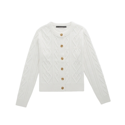 GUESS百搭麻花纹理外搭针织开衫