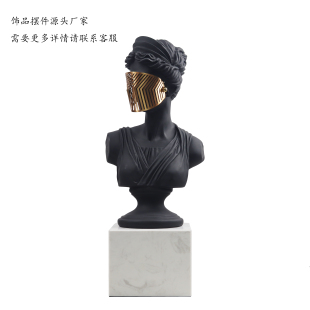 饰品客厅玄关边几售楼部展厅雕塑摆设品 欧式 家居面具人雕塑摆件装