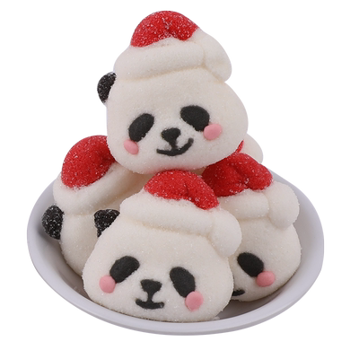 小熊猫头棉花糖过年甜品商用