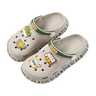 儿童拖鞋夏季男童凉拖鞋防滑软底包头中大童女宝宝卡通可爱洞洞鞋