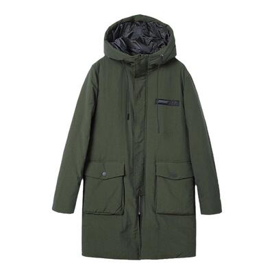 流石男装白鸭绒羽绒服外套中长款