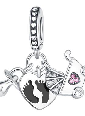 原创新品潘家风格手链珠子s925纯银手串配饰串珠椰树海星吊坠