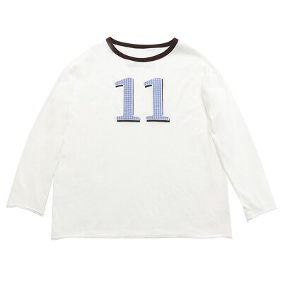 柔顺亲肤混纺贴布绣落肩宽松T恤