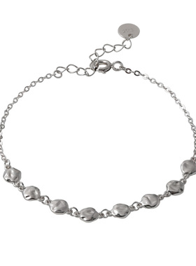 JUTIAN女925银小园豆手链