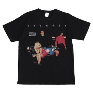Blondie金发女郎摇滚乐队数码印花美式街头嘻哈复古纯棉短袖T恤黑