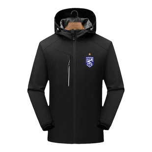 武汉三镇队夺冠中国足球马尔康同款足球迷冲锋衣男女连帽夹克外套