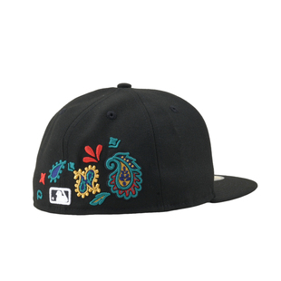 韩国代购NEWERA纽亦华佩斯利花纹5950平沿全封闭棒球帽NY洋基黑色