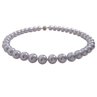 银蓝澳白/蓝玫瑰珍珠项链akoya真多麻渐变人造海水珍珠极光微伴彩