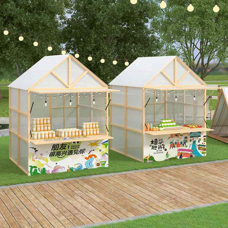 户外景区大型活动摆摊架网红夜市美食街小吃摊集市文创铁艺展示架