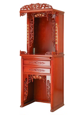 新中式佛龛立柜带门供桌神台座财神爷供奉香案台观音简约客厅家用