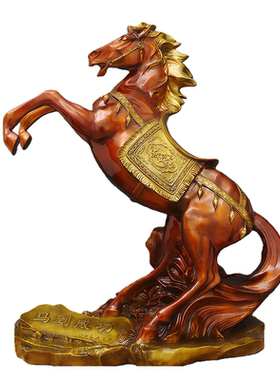 黄铜马到成功立马发财客厅工艺品